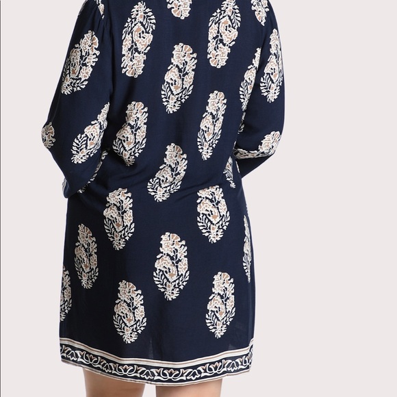 SOLDOUT💙🆕Nia Navy Boho Feather Swing Dress NWT💙 - Picture 5 of 8